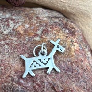 Southwest Horse Native American Petroglyph 925 Solid Sterling Silver Charm Dog
